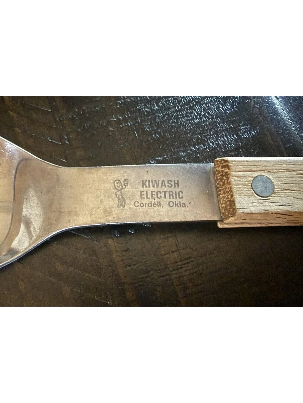 Vintage Vernon Stainless Steel Wood Handle Ice Cream Scoop KIWASH ELECTRIC OK